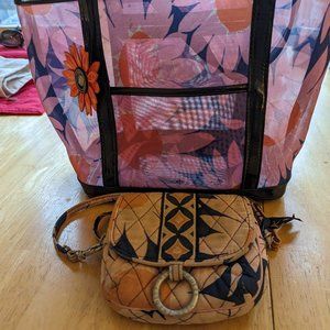 Vera Bradley bag and small matching clutch